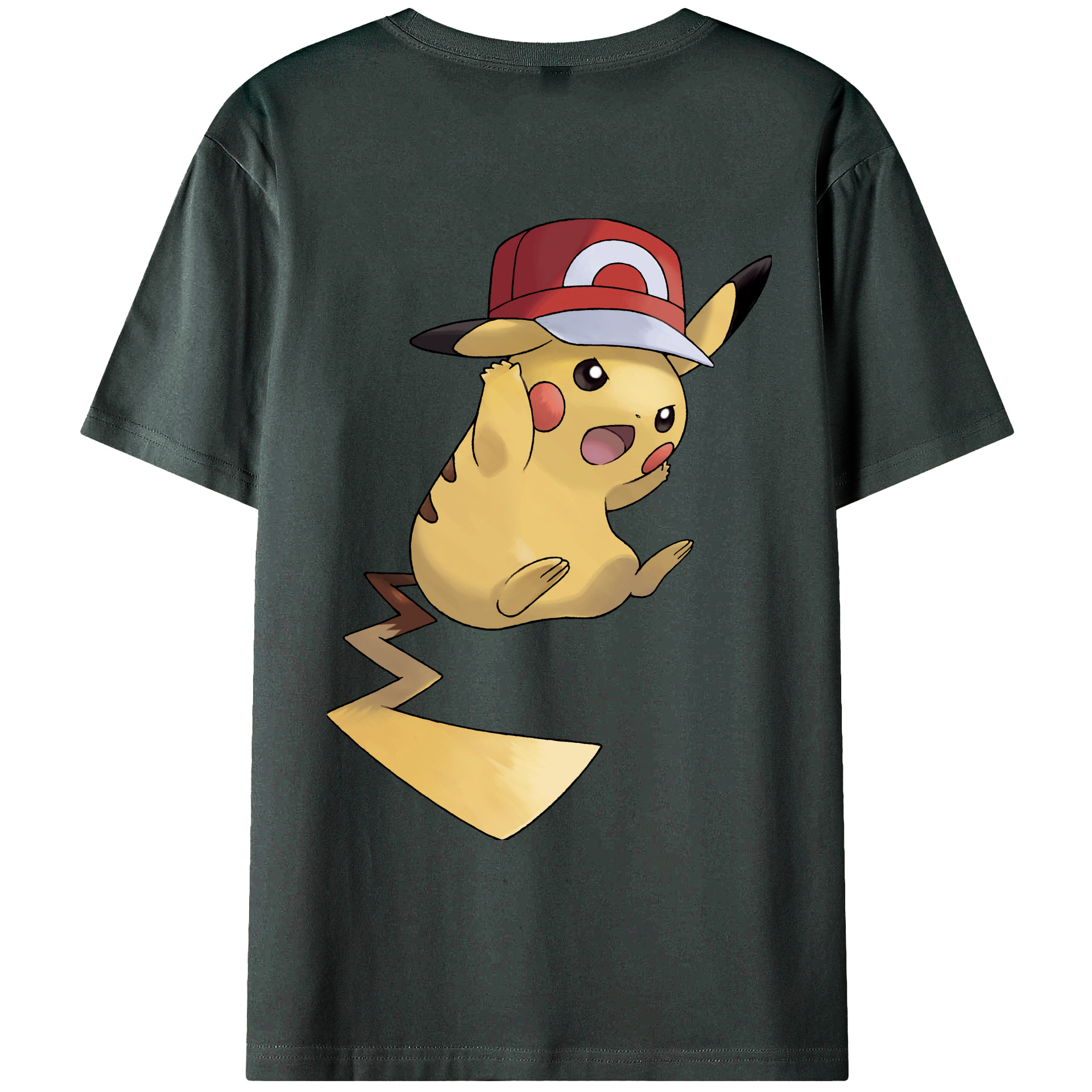（画像用） ポケットモンスター Pokémon 綿100％ メンズ半袖Tシャツ（バックプリント） 通気性